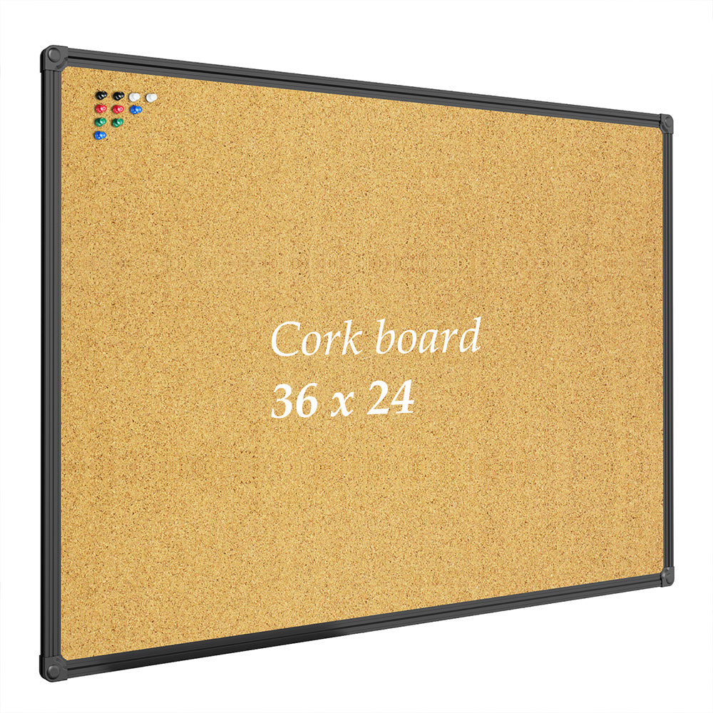 JILoffice Cork Board 36x24" (Aluminum Frame)