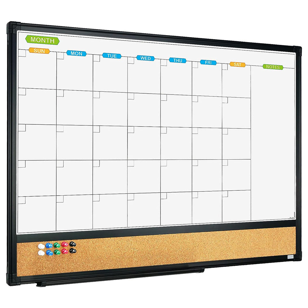 JILoffice Large Dry Erase Calendar Whiteboard - Magnetic White Board  Calendar Monthly 60 X 40 Inch, Black Aluminum Frame Wall Mounted Board for  Office